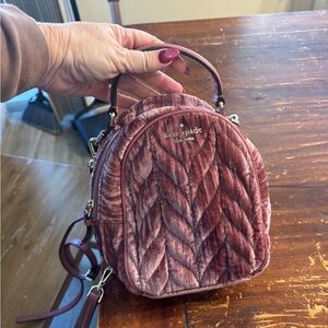 Kate Spade Mauve Quilted Velvet Mini Bag
